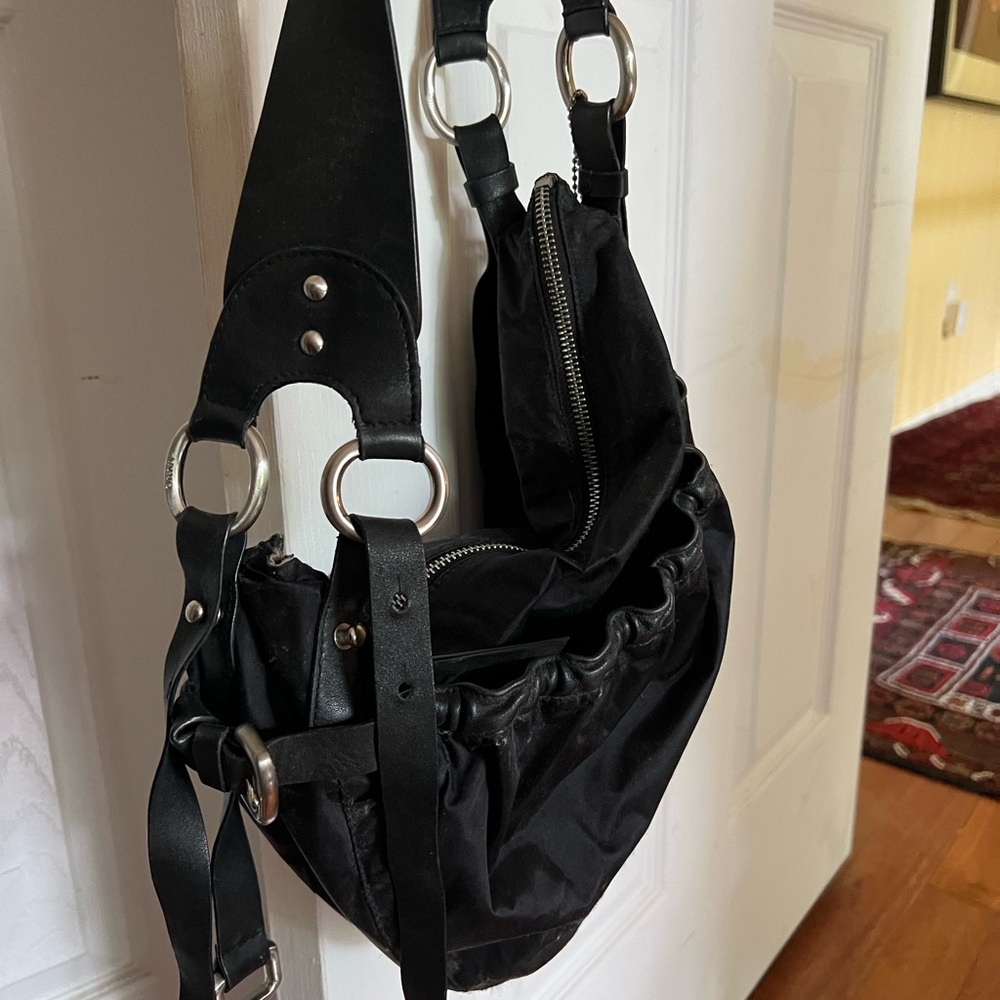 DKNY purse - Nylon with brushed silver hardware